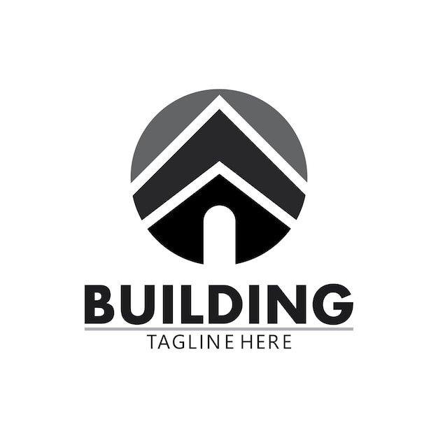 Plantilla de iconos de logotipo de vector de edificios de bienes raíces y viviendas