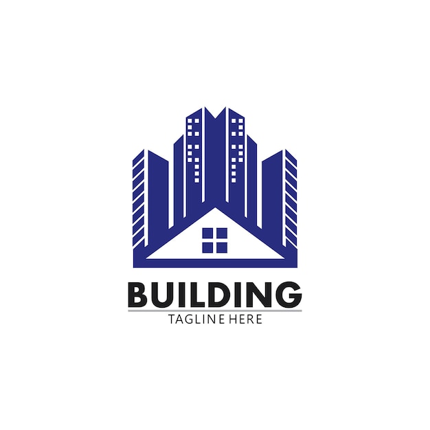 Plantilla de iconos de logotipo de vector de edificios de bienes raíces y viviendas