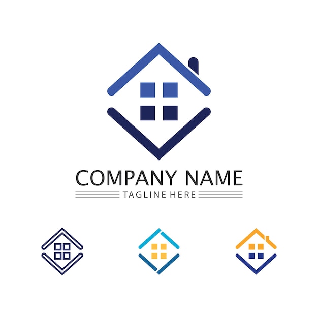 Plantilla de iconos de logotipo de vector de edificios de bienes raíces y viviendas