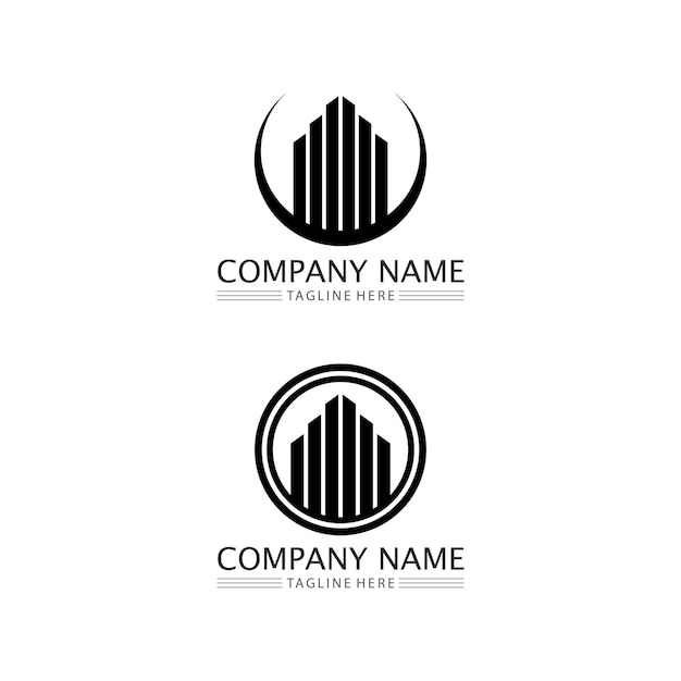 Plantilla de iconos de logotipo de vector de edificios de bienes raíces y viviendas