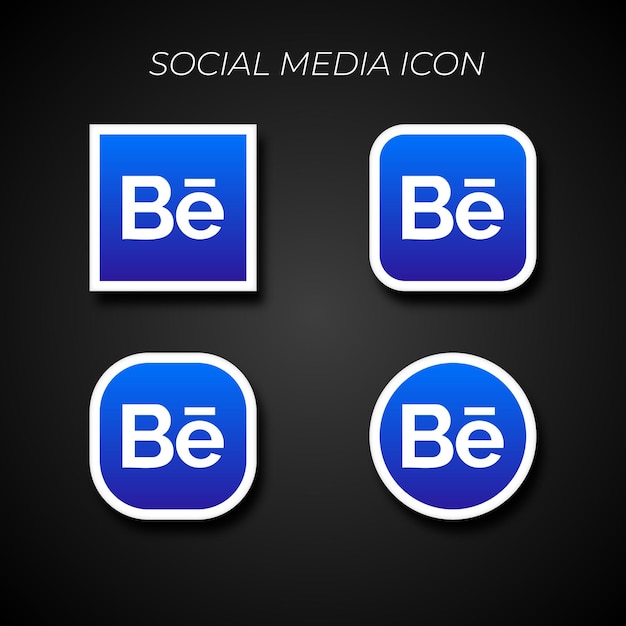 Plantilla de íconos de redes sociales Behance multiusos