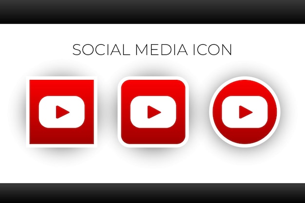 plantilla de íconos de redes sociales de YouTube para múltiples propósitos