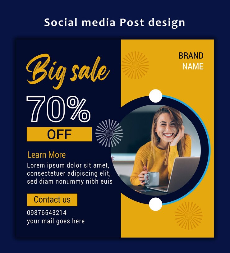 Plantilla con iconos de redes sociales