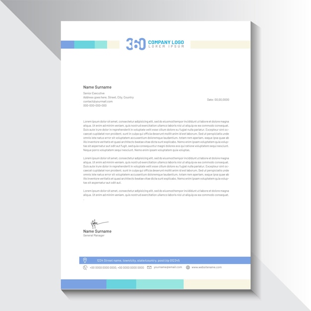 Plantilla de identidad corporativa con combinación de colores beige y azul