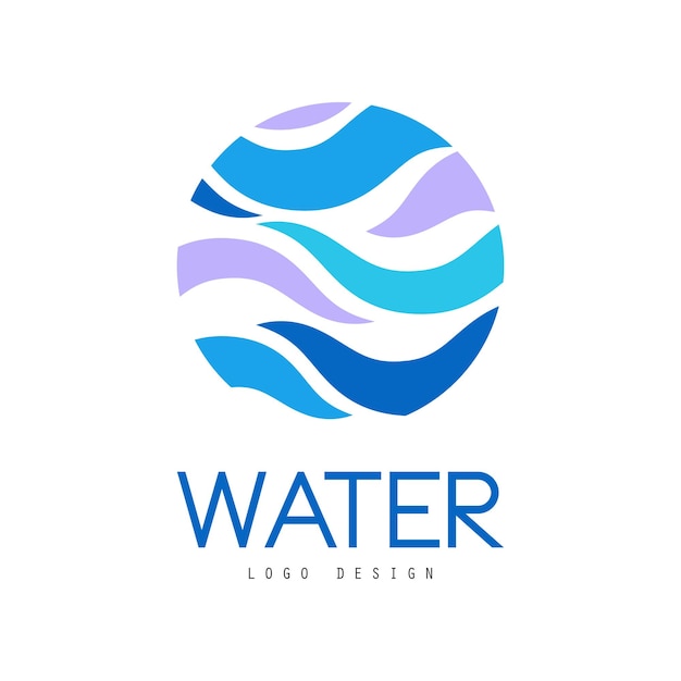 Vector plantilla de identidad corporativa de diseño de logotipo de agua con elemento de ecología de agua azul para vector de presentación de tarjeta de cartel ilustración aislada sobre fondo blanco