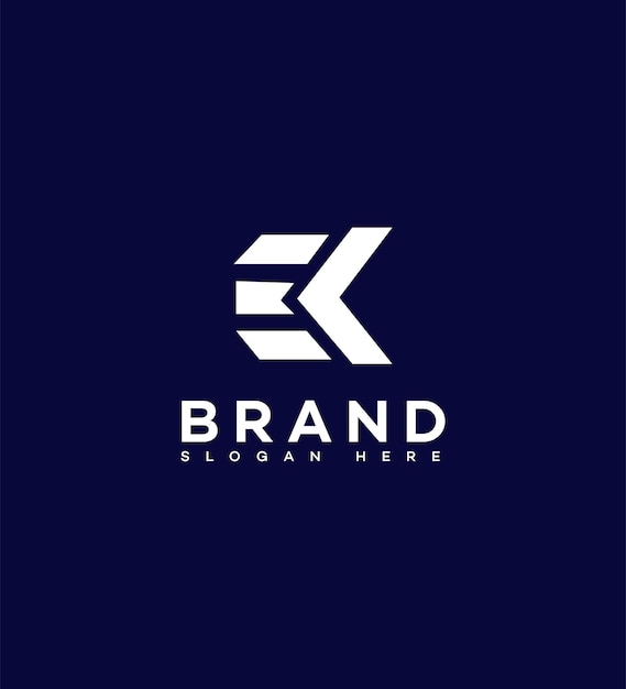 plantilla de identidad de la marca con el icono de la letra EK KE