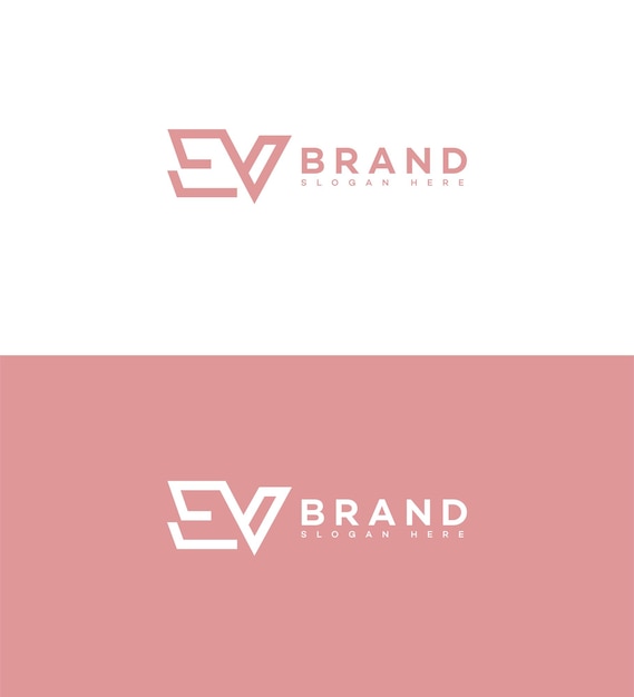 plantilla de identidad de marca del icono de la letra EV
