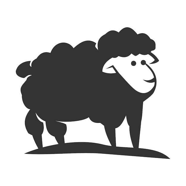 Plantilla de identidad de marca de ilustración de icono de logotipo de animal de oveja