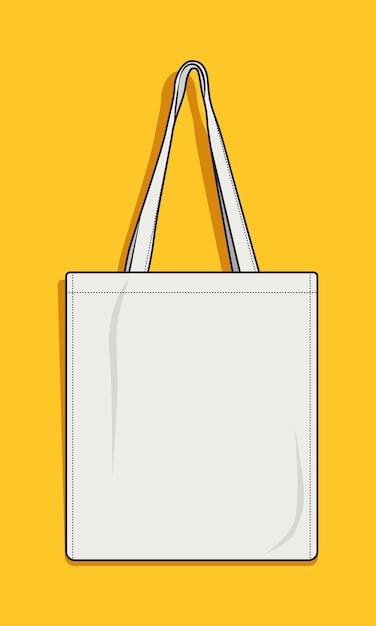 plantilla de ilustración de bolsa de mano blanca y sencilla