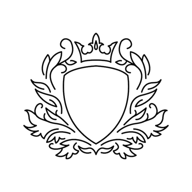 plantilla de ilustración de la cresta heráldica