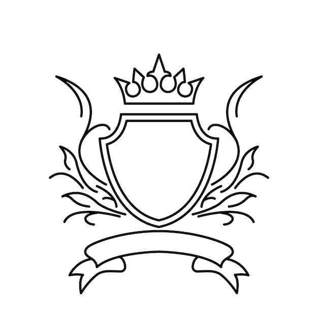 plantilla de ilustración de la cresta heráldica