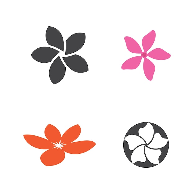 Vector plantilla de ilustración de diseño de flores de icono de plumeria de belleza