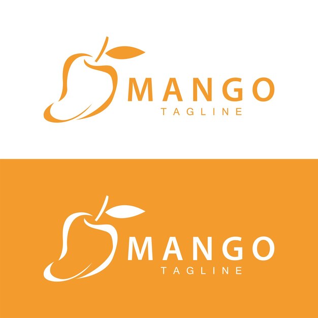 plantilla de ilustración de diseño gráfico de mango fresco planta de jardín de frutas logotipo de mango