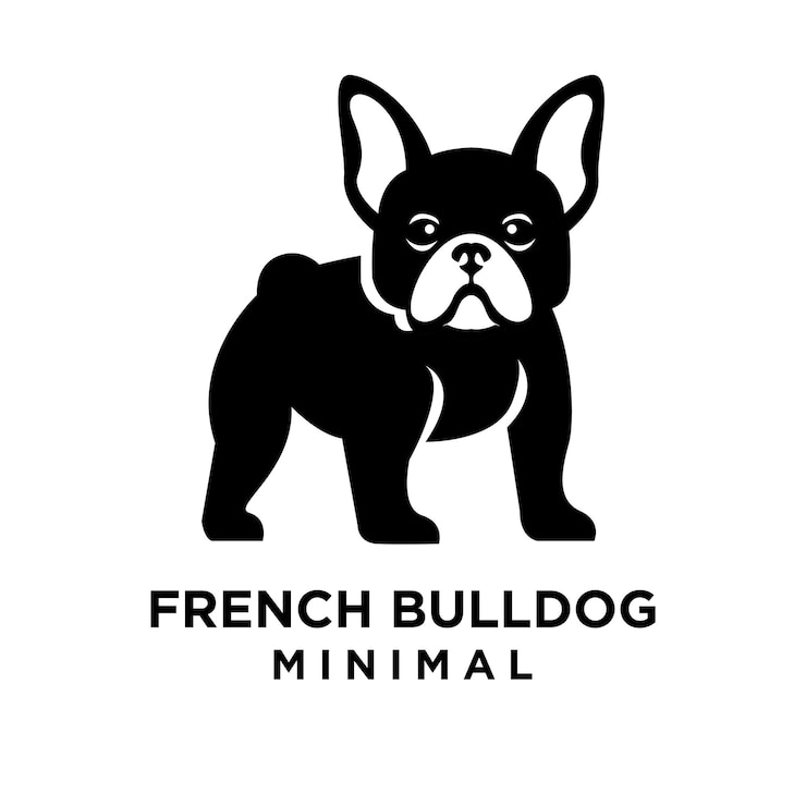 Vector plantilla de ilustración del diseño del icono del bulldog francés