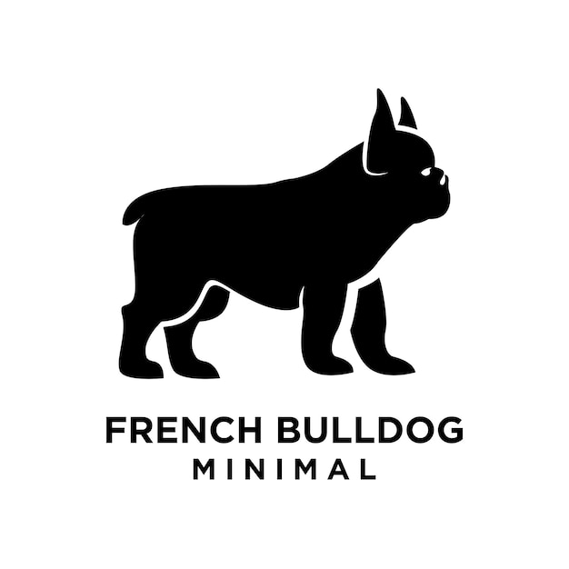 plantilla de ilustración del diseño del icono del bulldog francés