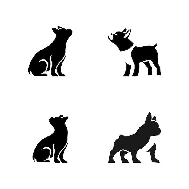 plantilla de ilustración del diseño del icono del bulldog francés