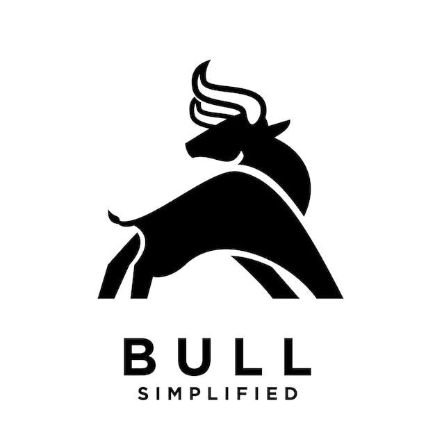 plantilla de ilustración del diseño del icono del logotipo de Bull Black