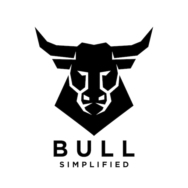 plantilla de ilustración del diseño del icono del logotipo de Bull Black