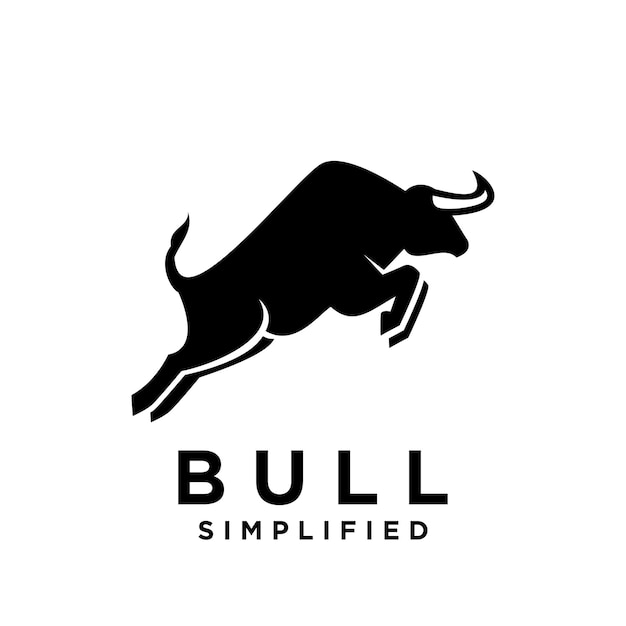 plantilla de ilustración del diseño del icono del logotipo de Bull Black