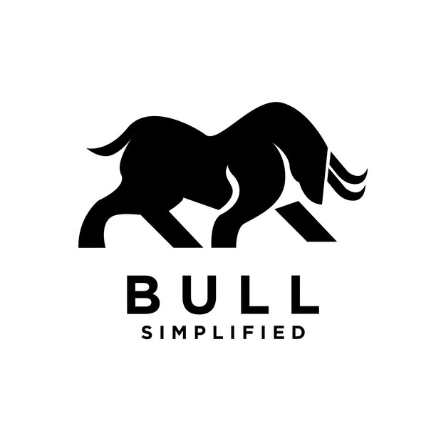 plantilla de ilustración del diseño del icono del logotipo de Bull Black