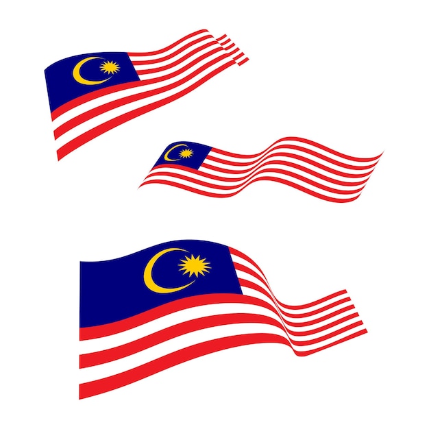 Plantilla de ilustración de diseño de icono de vector de bandera de Malasia