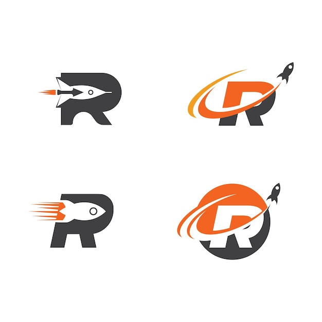 Plantilla de ilustración de diseño de icono de vector de cohete