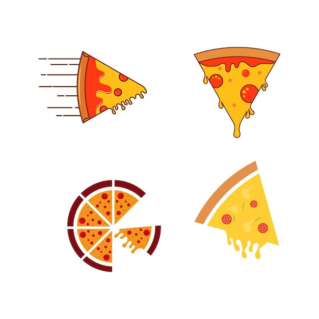Plantilla de ilustración de diseño de icono de vector de pizza deliciosa