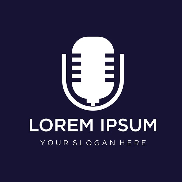Plantilla de ilustración de diseño de icono de vector de podcast