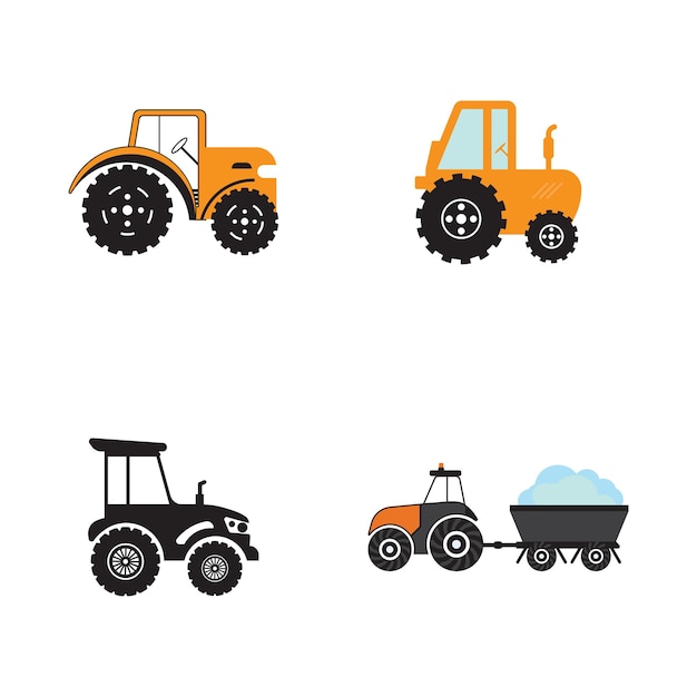 Plantilla de ilustración de diseño de icono de vector de tractor