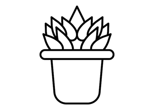 Plantilla de ilustración de diseño de imágenes prediseñadas de icono de línea suculenta