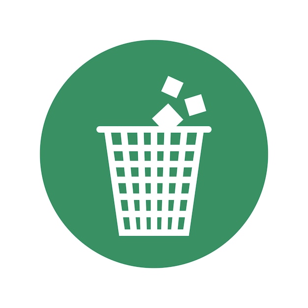 Plantilla de ilustración de diseño de logotipo de icono de papelera