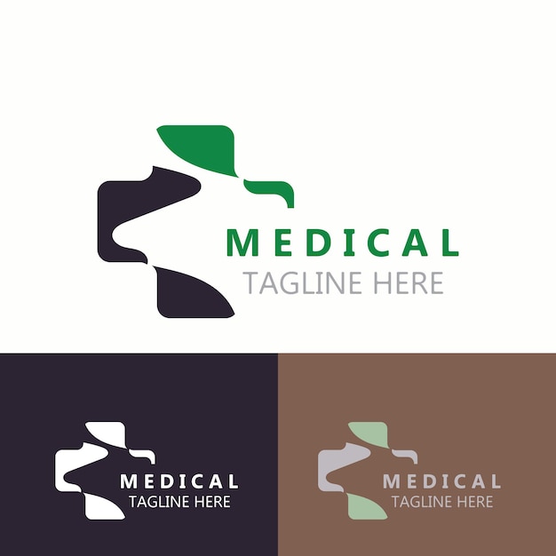 Plantilla de ilustración de diseño moderno simple de cuidado de la salud de logotipo médico