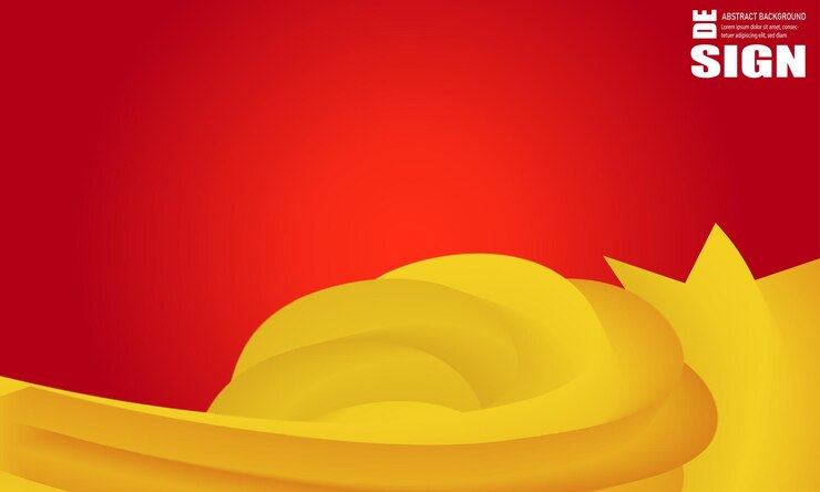 plantilla de ilustración de diseño vectorial con formas de flujo 3D fondo gradiente con color amarillo