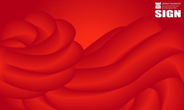 plantilla de ilustración de diseño vectorial con formas de flujo 3D fondo gradiente con color rojo