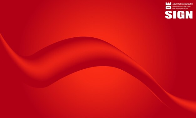 plantilla de ilustración de diseño vectorial con formas de flujo 3D fondo gradiente con color rojo