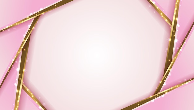 Plantilla de ilustración de fondo de Papercut geométrico rosa y dorado