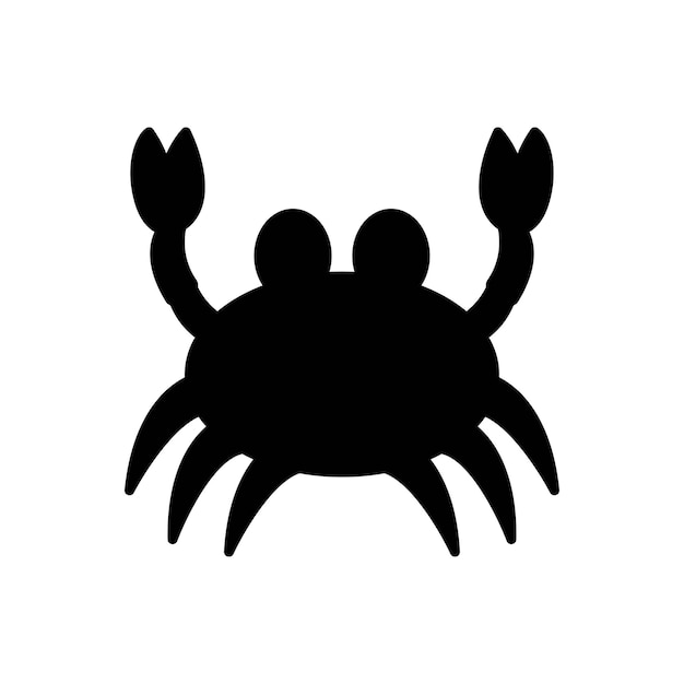 Plantilla de ilustración de icono de silueta de cangrejo para muchos propósitos aislado sobre fondo blanco
