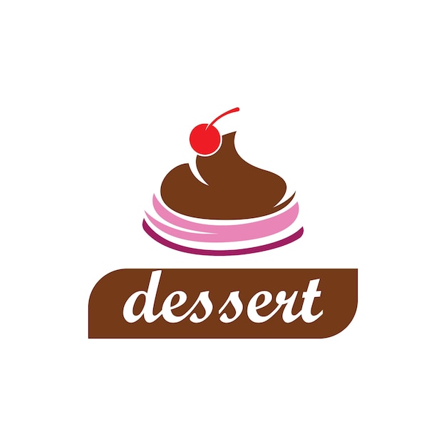 Plantilla de ilustración de icono de vector de diseño de logotipo de postre