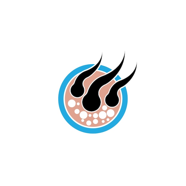 Plantilla de ilustración del icono vectorial del logotipo del tratamiento del cabello