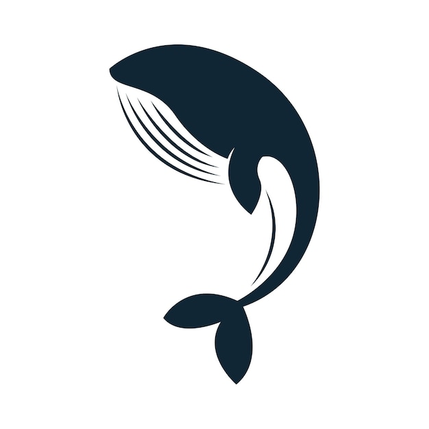 Plantilla de ilustración de logotipo de icono de ballena