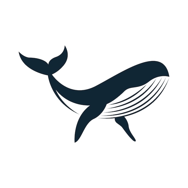Plantilla de ilustración de logotipo de icono de ballena
