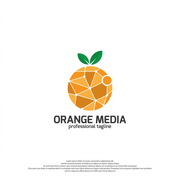 Plantilla de ilustración de logotipo de medios de Orange