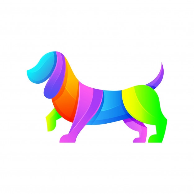 Plantilla de ilustración de logotipo moderno de perro