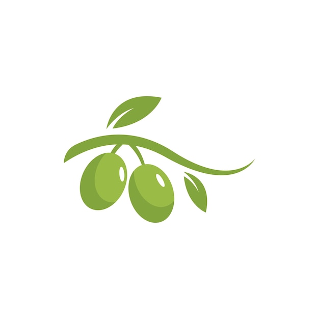 plantilla de ilustración de logotipo de oliva diseño plano vectorial