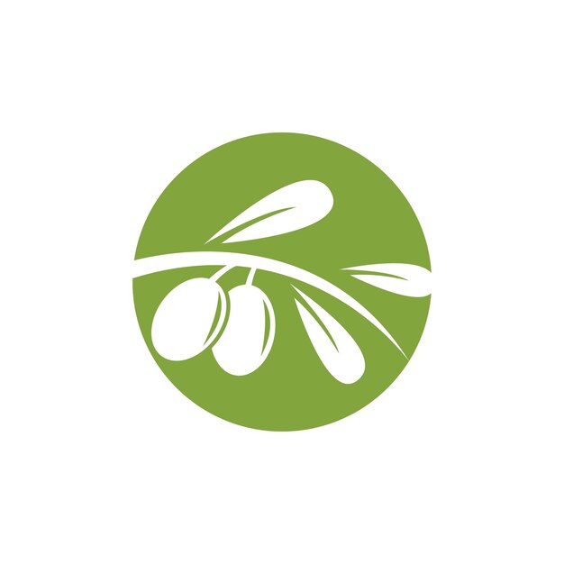 plantilla de ilustración de logotipo de oliva diseño plano vectorial