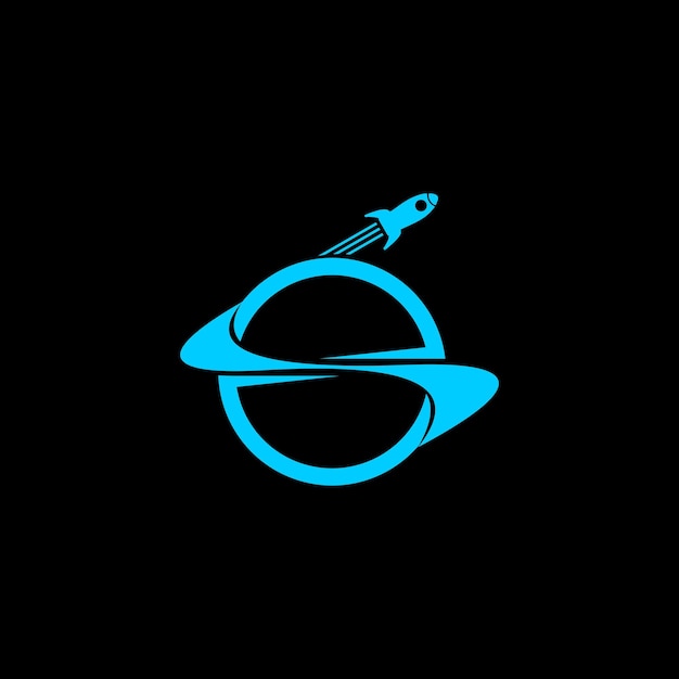 Vector plantilla de ilustración del logotipo del planeta saturno en el espacio negativo