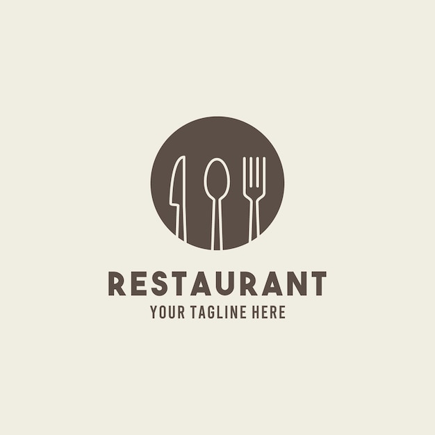 Vector plantilla de ilustración de logotipo de símbolo de diseño de estilo plano de restaurante