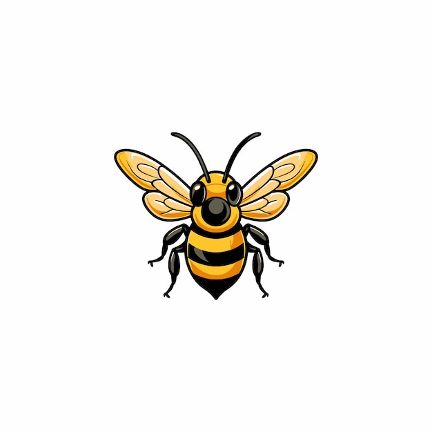 Vector plantilla de ilustración plana vectorial de diseño de logotipo de abeja