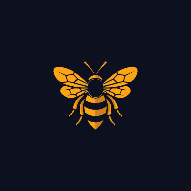 plantilla de ilustración plana vectorial de diseño de logotipo de abeja