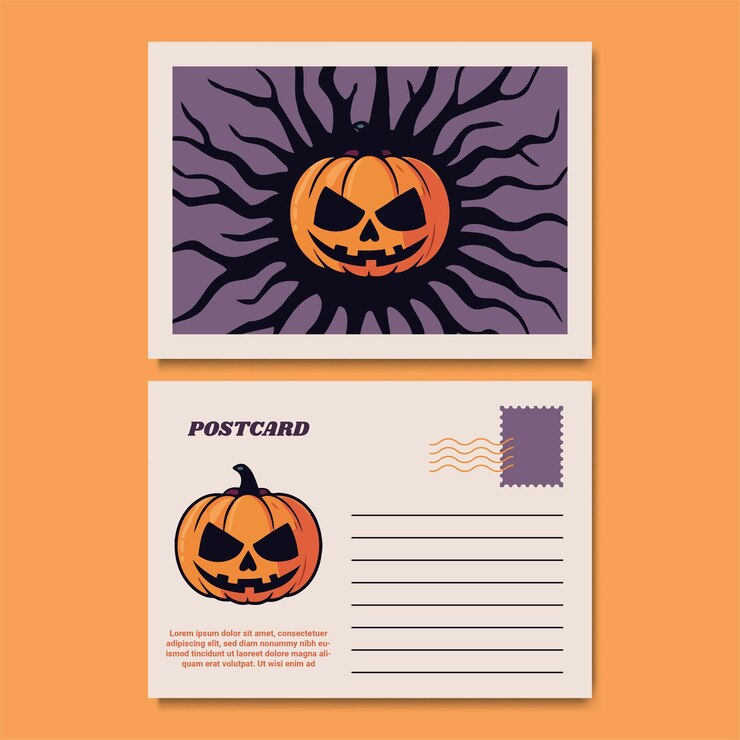 plantilla de ilustración de postales de Halloween